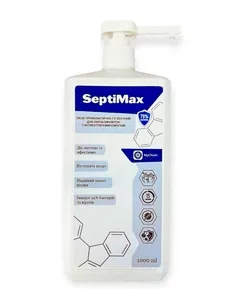 Антисептик для рук 75% спирта SeptiMax 1 л з дозатором