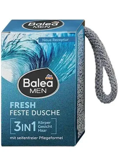 Твердий гель для душу чоловічий Fresh 3в1 100 г Balea (386395194)