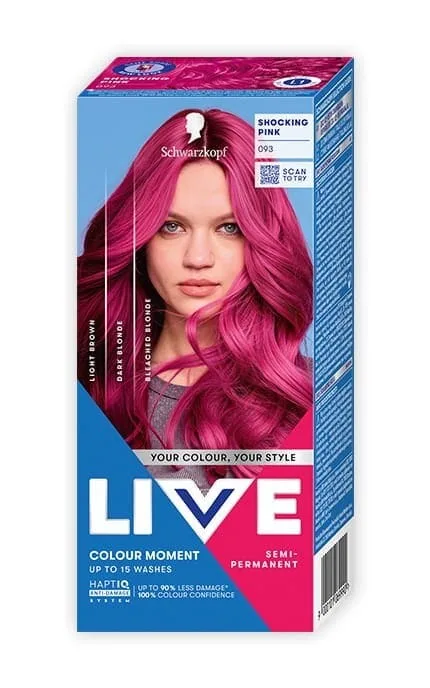 Напів-стійка фарба для волосся Schwarzkopf LIVE Ultra Brights Shoking Pink 093 Шокуючий Рожевий