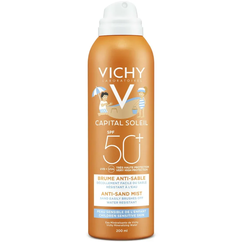 Сонцезахисний дитячий спрей Vichy Idеal Capital Soleil з технологією Анти-пісок SPF50+ 200 мл