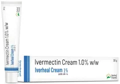Крем при Розацеа та Демодекозі Iverheal Cream 1% 30 г | Ivermectin Cream 1% w/w | Івермектін крем | Healing Pharma