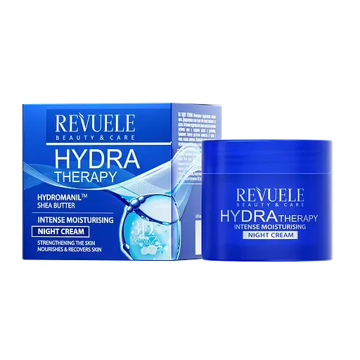 Нічний крем для обличчя інтенсивно зволожуючий Revuele Hydra Therapy, 50 мл