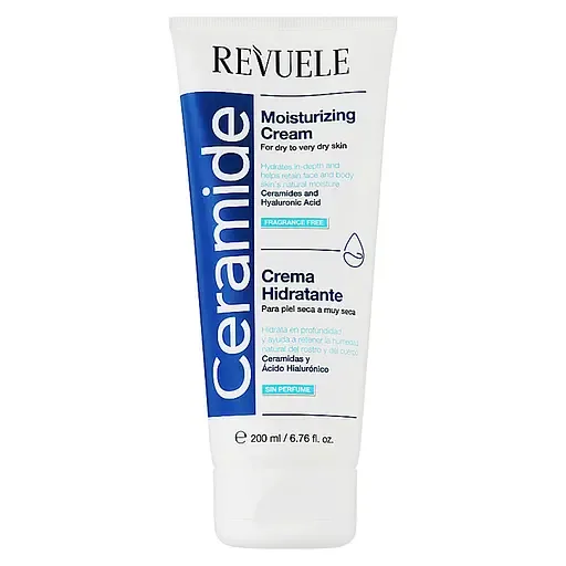 Зволожуючий крем Revuele Ceramide для сухої та дуже сухої шкіри обличчя та тіла, 200 мл
