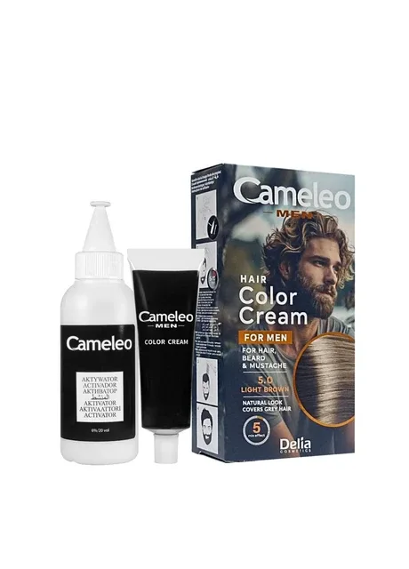 Фарба для бороди та волосся Delia Cameleo Men 5.0 Світло-коричнева, 30 мл No Brand (385251003)