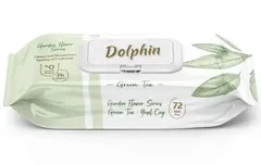 Вологі серветки Dolphin Green Tea 72 шт