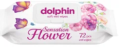 Вологі серветки Dolphin Квітковий з клапоном 72 шт.