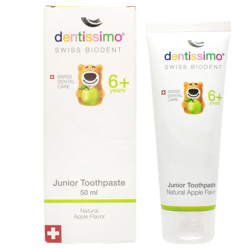Зубна паста DENTISSIMO (Дентиссімо) дитяча Junior With Apple Aroma для дітей з 6 років зі смаком яблука 50 мл