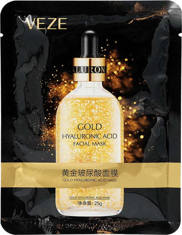 Маска для обличчя VEZE 24k Pure Gold тканинна з золотом 25 г