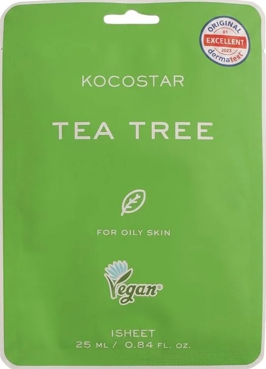 Маска тканинна для обличчя Kocostar Tea Tree проти запалень з чайним деревом 25 мл