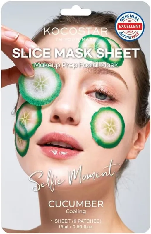 Маска-слайс тканинна для обличчя Kocostar Cucumber Slice Mask 6 шт. х 15 мл