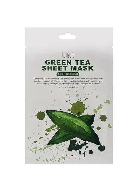 Маска для обличчя Greentea Sheet Mask 25 мл (8809628882652) Tenzero (371737792)
