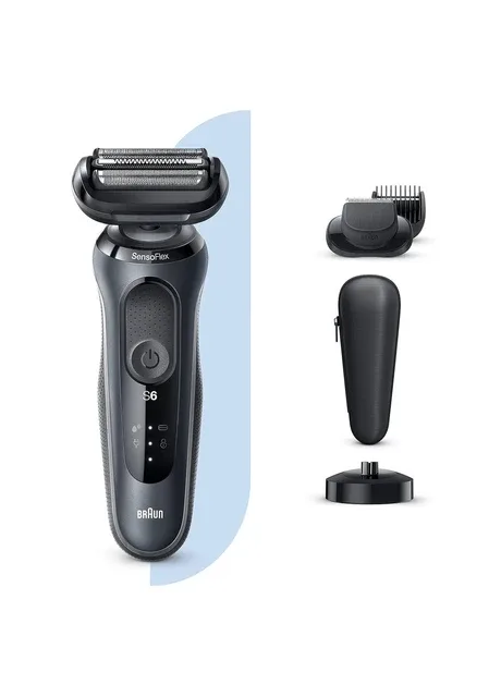 Електробритва Series 6 60-N4500cs з тримером, зарядною станцією та чохлом чорна Braun (331769903)
