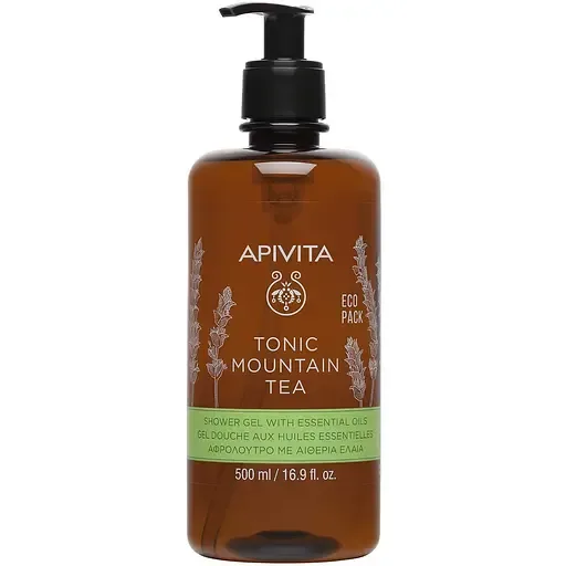 Гель для душу Apivita Tonic Mountain Tea з ефірними оліями, з гірським чаєм