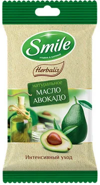 Вологі серветки з маслом авокадо Smile Herbalis