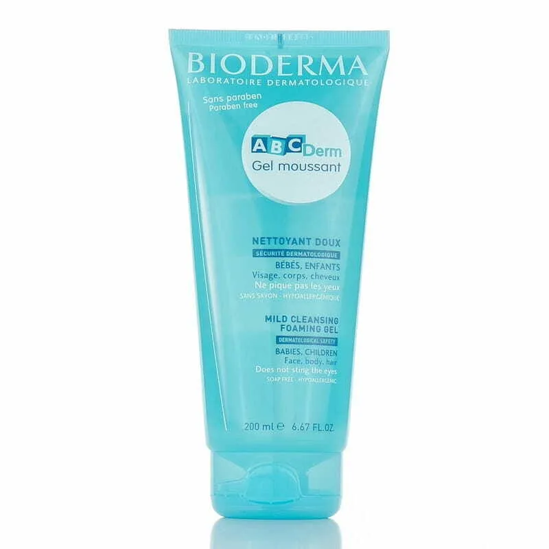 Гель для купання BIODERMA (Біодерма) ABCDerm (АБСдерм) дитячий очищуючий ультрам'якої дії для обличчя, тіла та волосся 200 мл