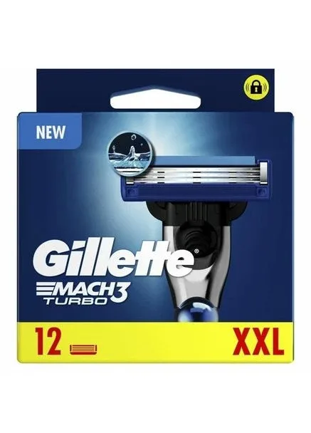 Картриджі для гоління змінні чоловічі Mach 3 Turbo 12 шт. Gillette (356095535)