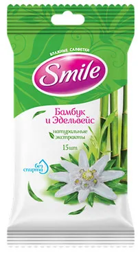 Вологі серветки Бамбук і едельвейс Smile Daily