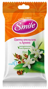 Вологі серветки Квіти апельсина і аргани Smile Daily