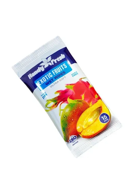 Вологі серветки Exotic fruits 15 шт. Handy Fresh (405516973)