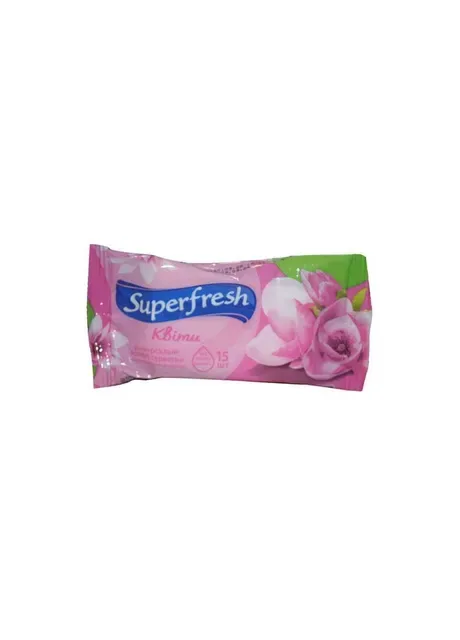 Вологі серветки 15 шт (Flower) ТМ SUPER FRESH Superfresh (300533130)