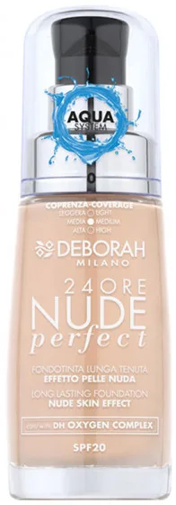 Deborah 24Ore Nude Perfect SPF20 - Тональна основа для обличчя