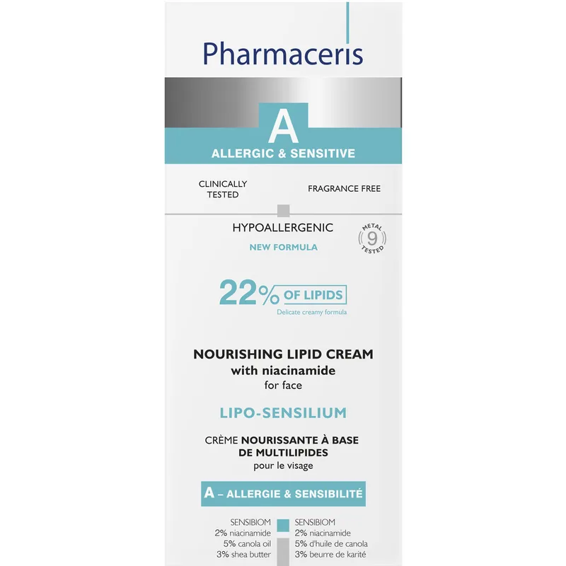 Мультиліпідний живильний крем для обличчя Pharmaceris A Lipo-Sensilium, чутлива алергійна шкіра, 50 мл (E1634)