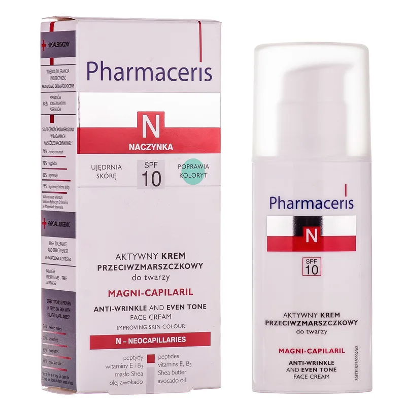 Активний крем проти зморшок для обличчя Pharmaceris N Magni-Capilaril SPF10 Помітні капіляри, 50 мл (E1525)
