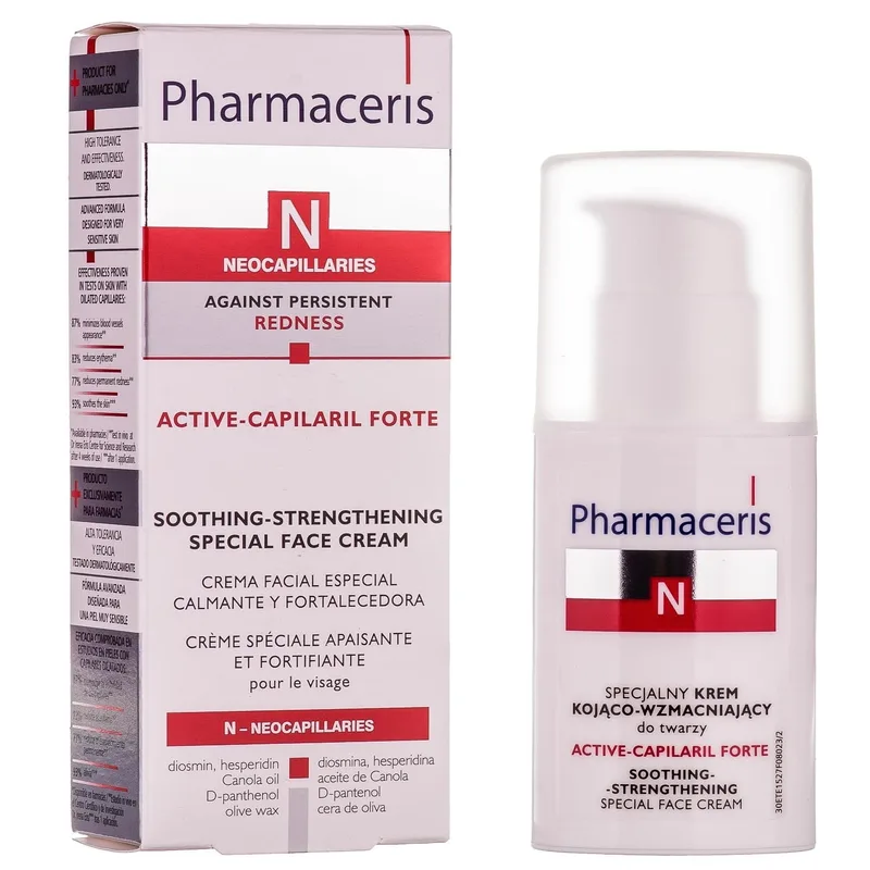Крем для обличчя PHARMACERIS (Фармацеріс) N Active-Capilaril Forte (Актив-капілярил Forte) знімаючий подразнення шкіри зі зміцнюючим ефектом 30 мл