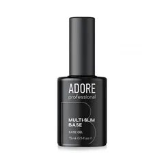 База багатофункціональна тонка для гель-лаку. гелю та акрил-гелю Adore Professional Multi Slim Base з пензликом 15 мл