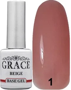 Каучукова основа, база для гель-лаку Грейс Grace Rubber Base Beige 8 мл, бежева