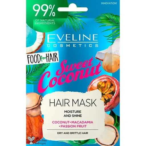 Маска для волосся Eveline Food for hair Sweet Coconut Зволоження та блиск