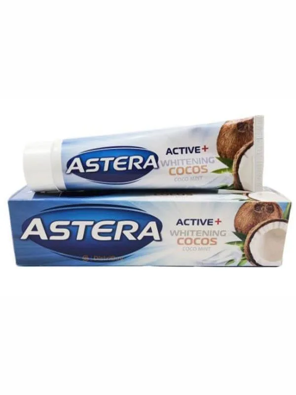 Зубна паста Astera Active + Whitening Cocos, 100 г