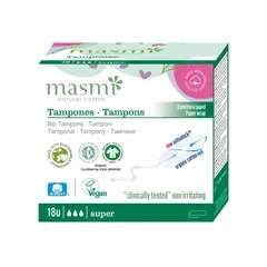 Органічні тампони Super без аплікатору Masmi 18 шт 8432984000523