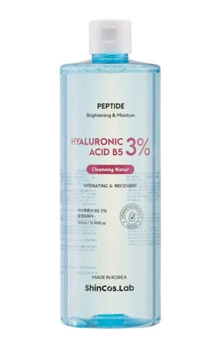 Очищаюча вода для зняття макіяжу ShinCos.Lab Peptide Hyaluronic Acid B5 3% Cleansing Water 500 мл