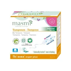 Органічні тампони Super Plus без аплікатору Masmi 15 шт 8432984000530