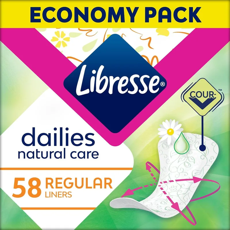 Щоденні прокладки Libresse Natural care 58 шт.