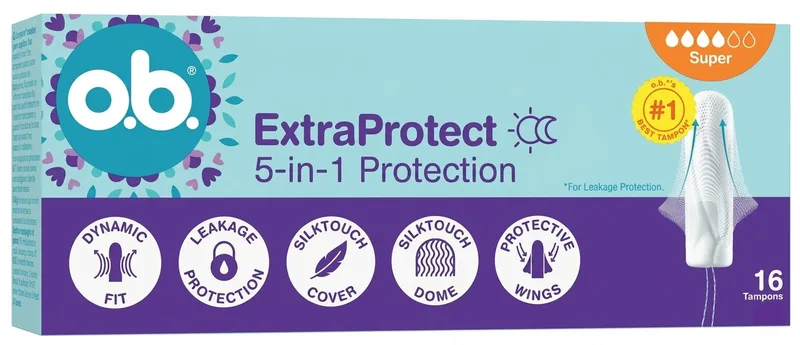 Тампони O.b. ExtraProtect Super 5-in-1 Protection гігієнічні 16 шт.