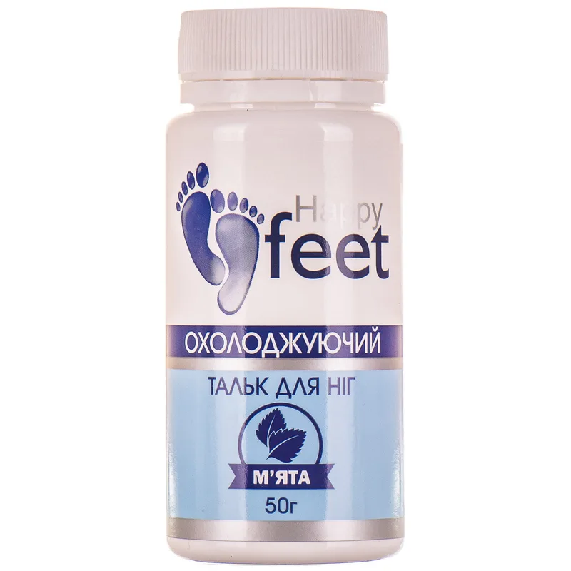 Тальк Happy Feet (Хеппі Фіт) для ніг охолоджуючий з м'ятою 50 г