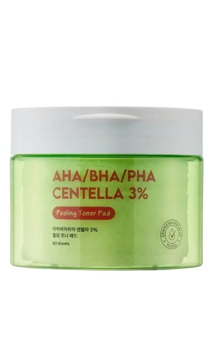 Очищаючі пілінг-педи ShinCos.Lab AHA/BHA/PHA Centella 3% 60 шт