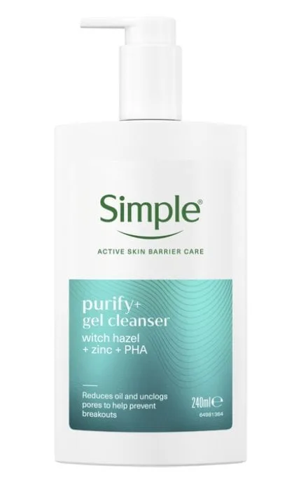 Очищувальний гель для вмивання SIMPLE Purify+ Scope Активний Догляд 240 мл