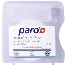 Зубна нитка Paro Swiss riser-floss вощена з мятою та фторидом 50м