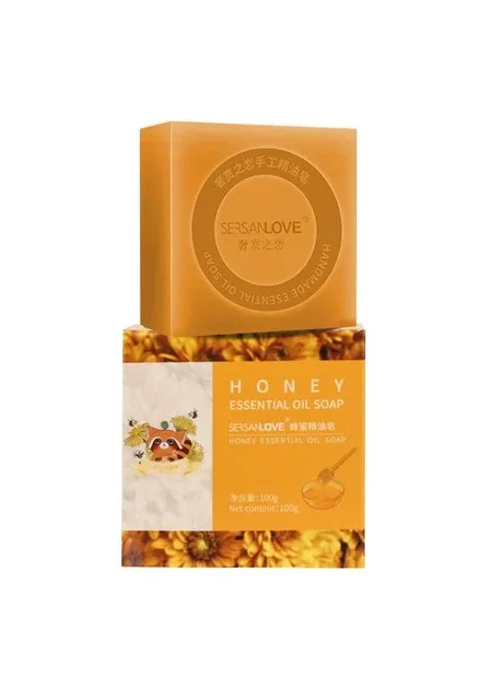 Мило ручної роботи з екстрактом меду Handmade Honey Essential Oil Soap, 100 г Sersanlove (327369775)