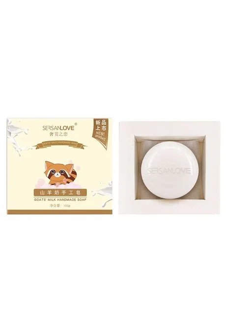 Мило ручної роботи з екстрактом козячого молока Goat's Milk Handmade Soap, 100 г Sersanlove (327369779)