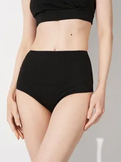 Високі післяпологові труси KOKO Boutique чорні, натуральний інтерлок, XS/S