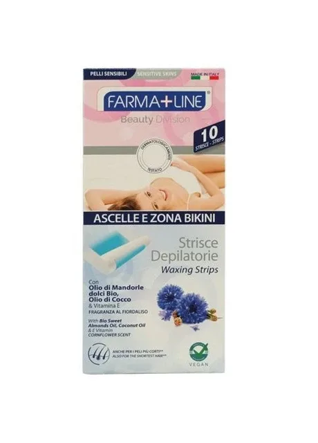 Стрічки для депіляції Farma Line бікіні/під пахви з олією солодкого мигдалю BIO 10 шт Farmaline (382719892)