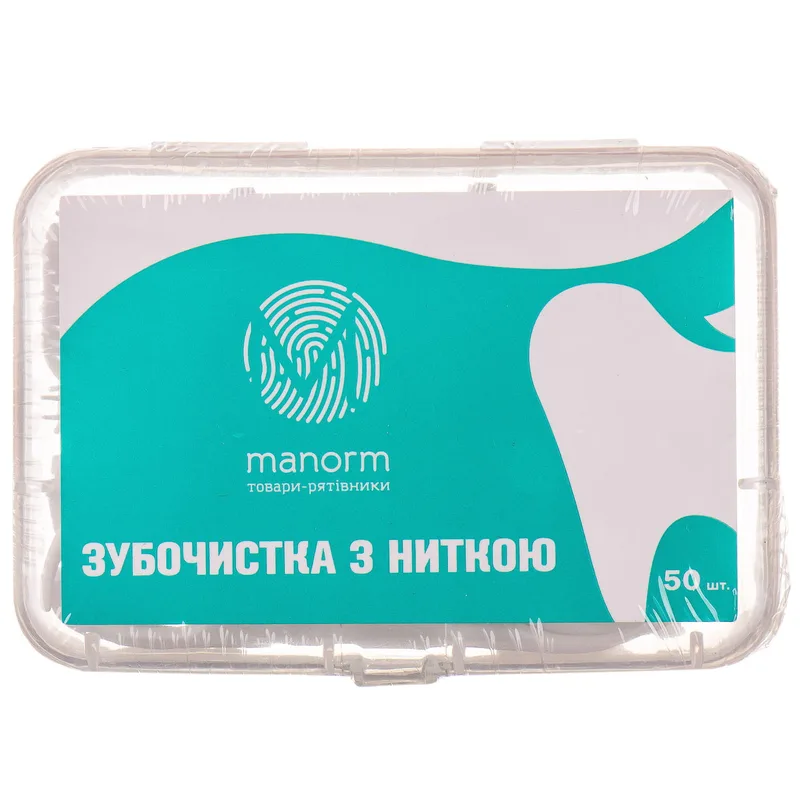 Флос-зубочистка з освіжаючою ниткою Manorm 50 шт