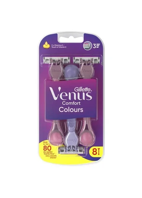 Бритви одноразові Venus 3 Colors 8 шт Gillette (387514249)