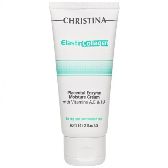 Зволожуючий крем "Еластин, колаген, плацентарний фермент" Christina Elastin Collagen Placental Enzyme Moisture Cream with Vit.A, E&HA