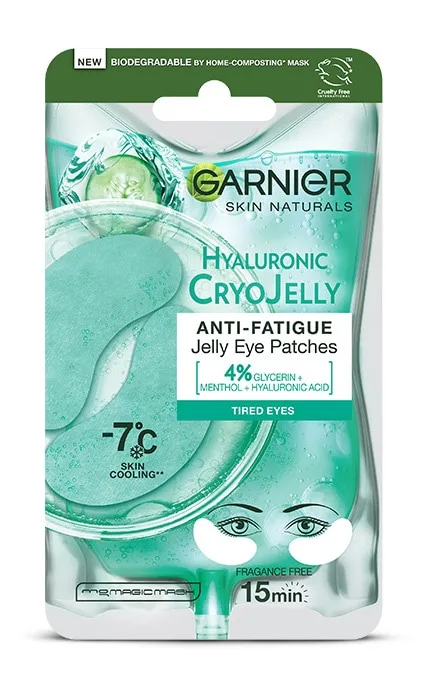 Патчі-желе під очі гіалуронові тканинні Garnier Skin Naturals Hyaluronic Cryo Jelly 5 г