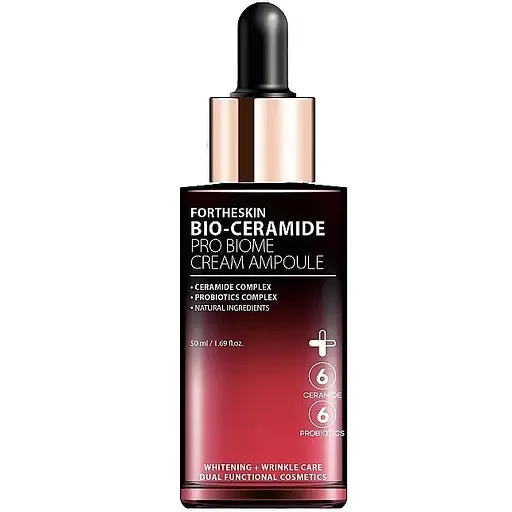 Крем-сироватка для обличчя Fortheskin Bio Ceramide Pro Biome Cream Ampoule з керамідами, 50 мл